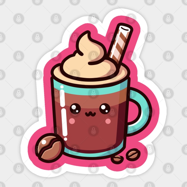 Cute Coffee with Cream and Topping Sticker by Arief Uchiha